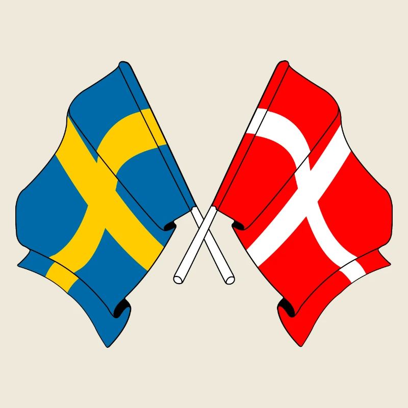 Drapeau de la Suède, drapeau du Danemark