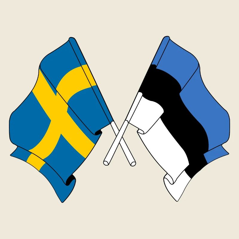 Drapeau Suède, drapeau Estonie