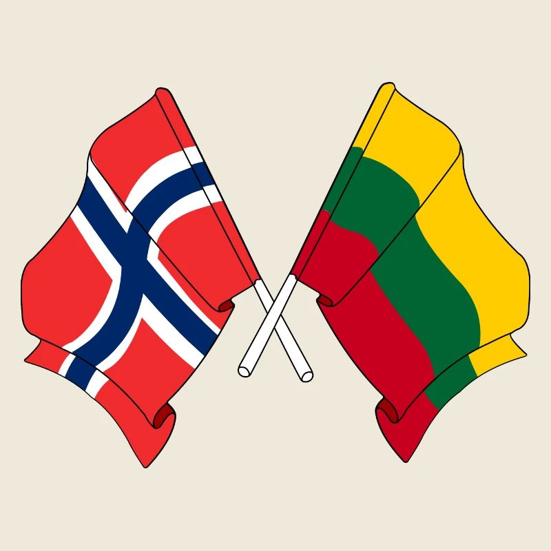 Drapeau Norvège, drapeau Lituanie