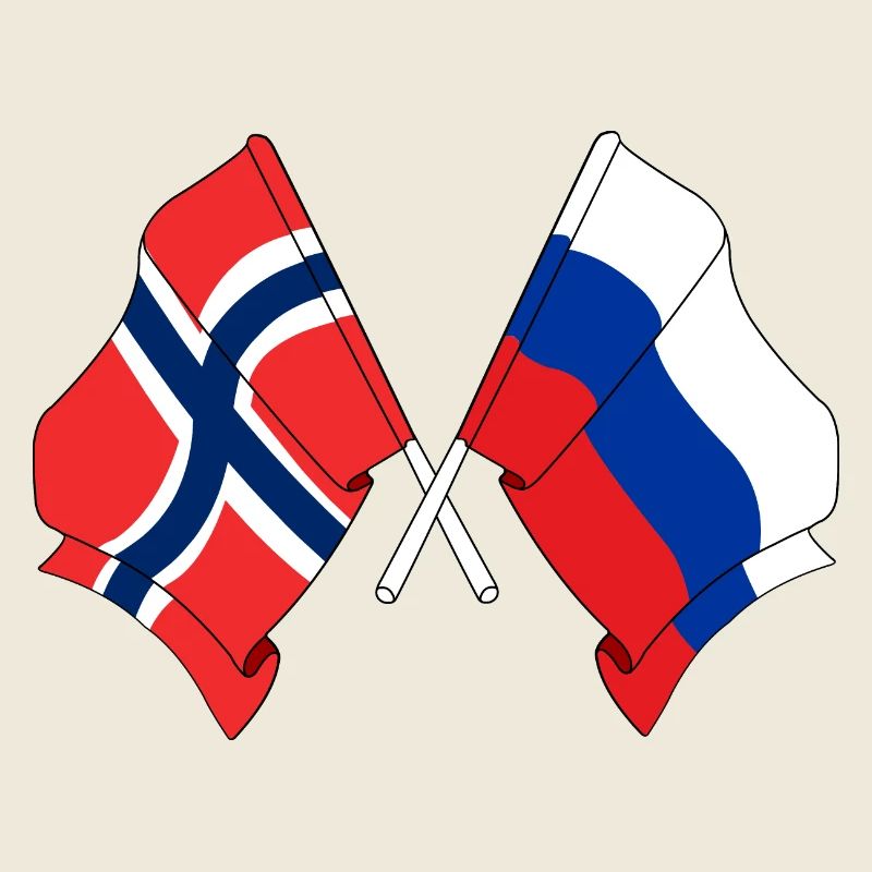 Drapeau de la Norvège, drapeau de la Russie