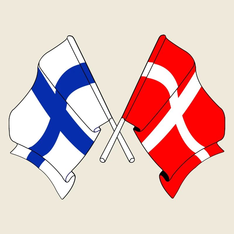 Drapeau Finlande, drapeau Danemark