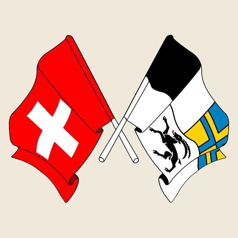Schweiz-Flagge und Bündner Flagge