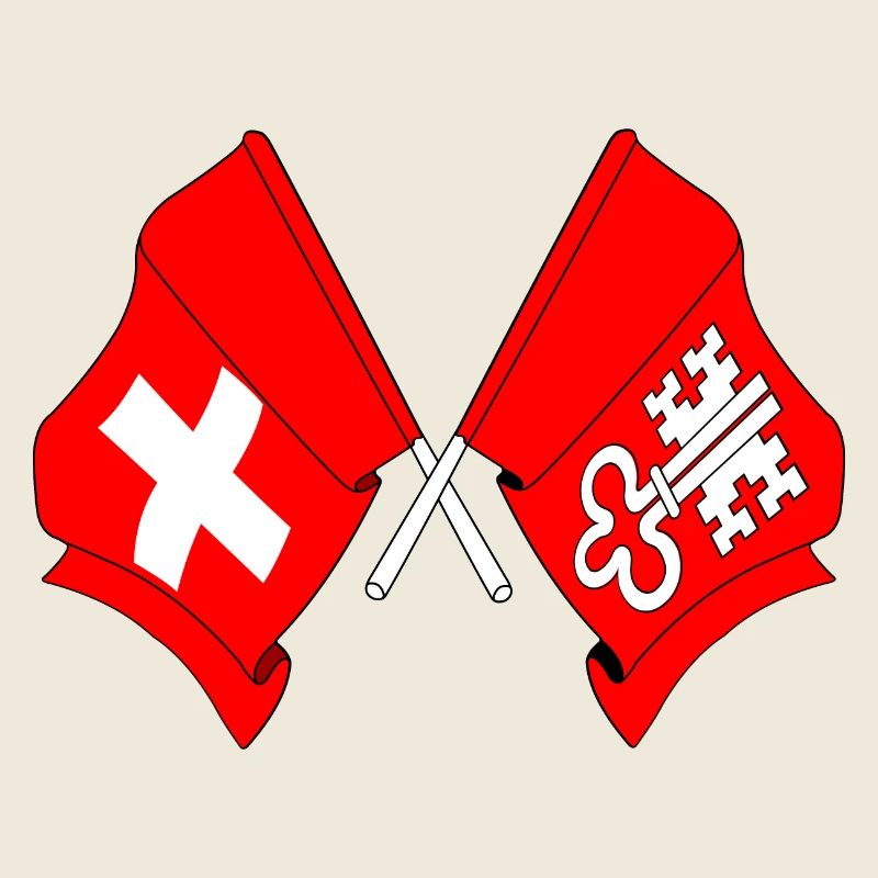 Flagge Schweiz und Flagge Nidwalden