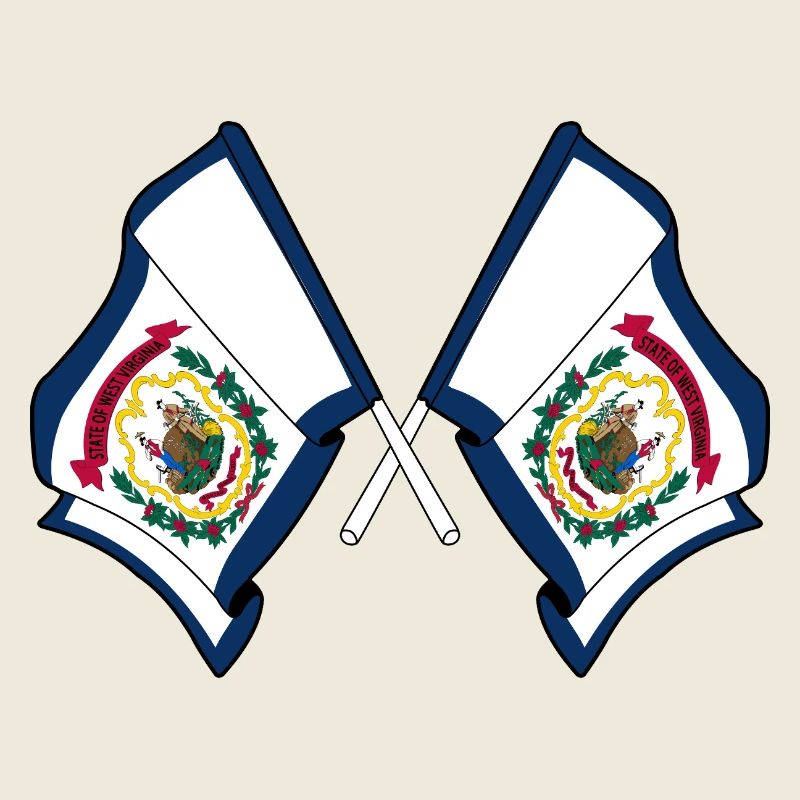 Two flags crossed West Virginia