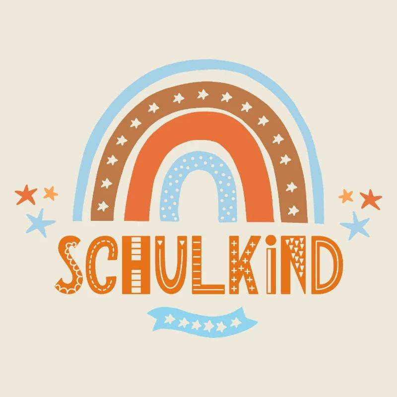 Schulkind Boho Retro Regenbogen