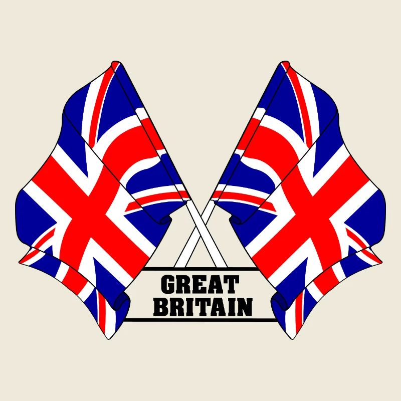 Drapeaux britanniques croisés avec texte