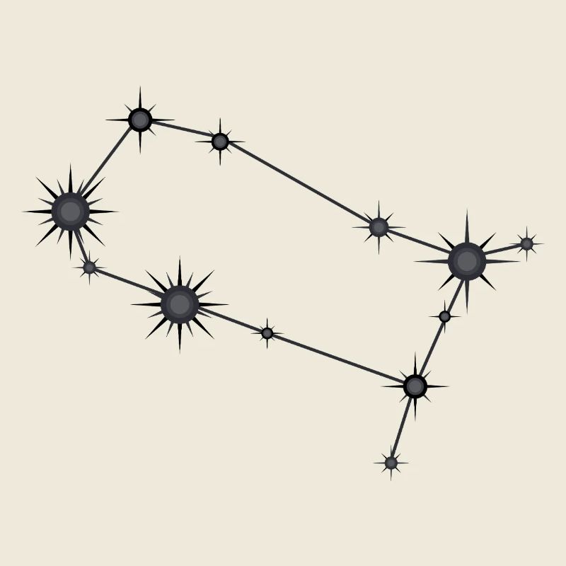Zwillinge Sternbild Sternzeichen Schwarz & Grau
