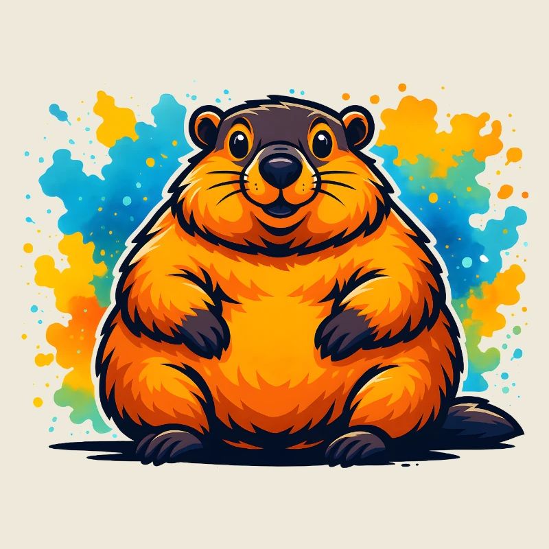 Marmotte potelée colorée de dessin animé