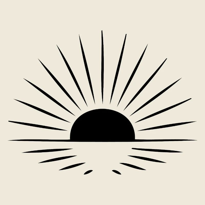 Sonne-Strahl Minimalistisches Achtsamkeits