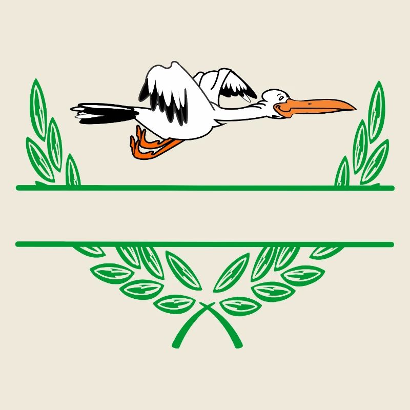 Storch-Lorbeerkranz mit Namensraum