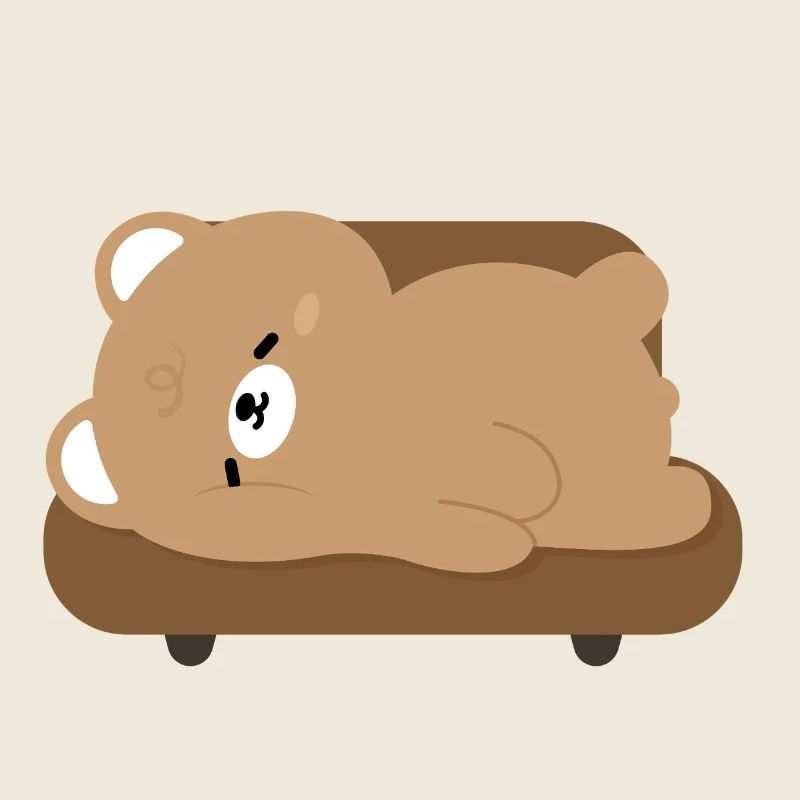 Tired Polar Bear on Sofa