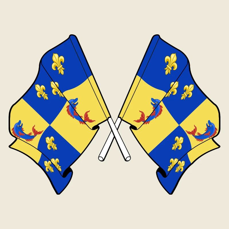 Drapeaux du Dauphiné croisés
