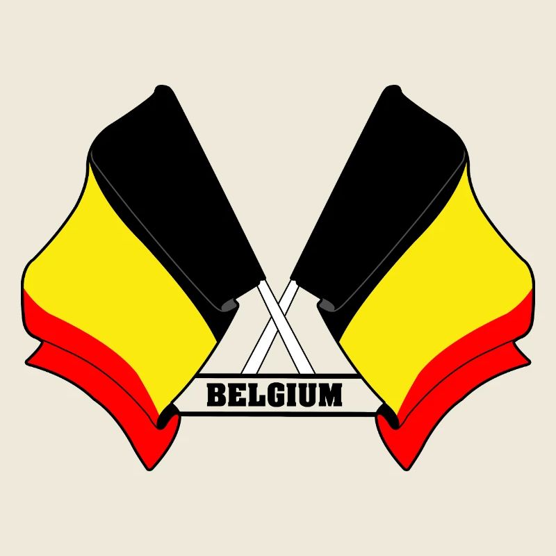 Drapeaux croisés de la Belgique