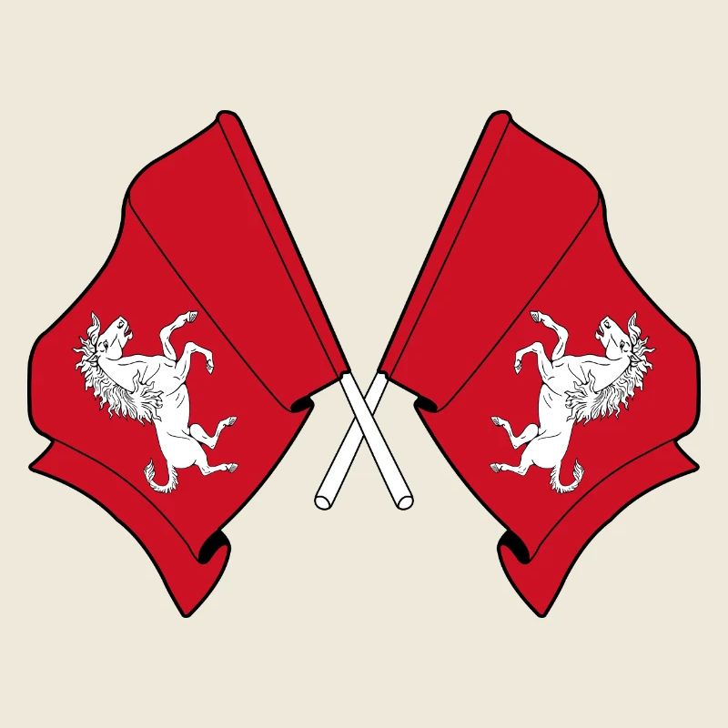 Deux drapeaux croisés Kent