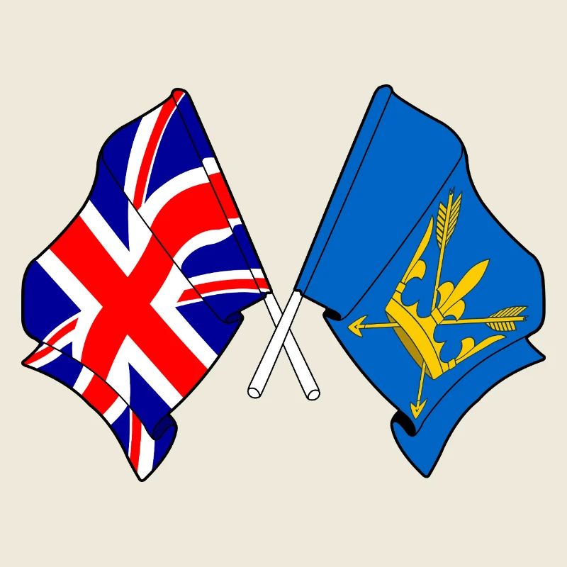 Suffolk & Great Britain Crossed Flags