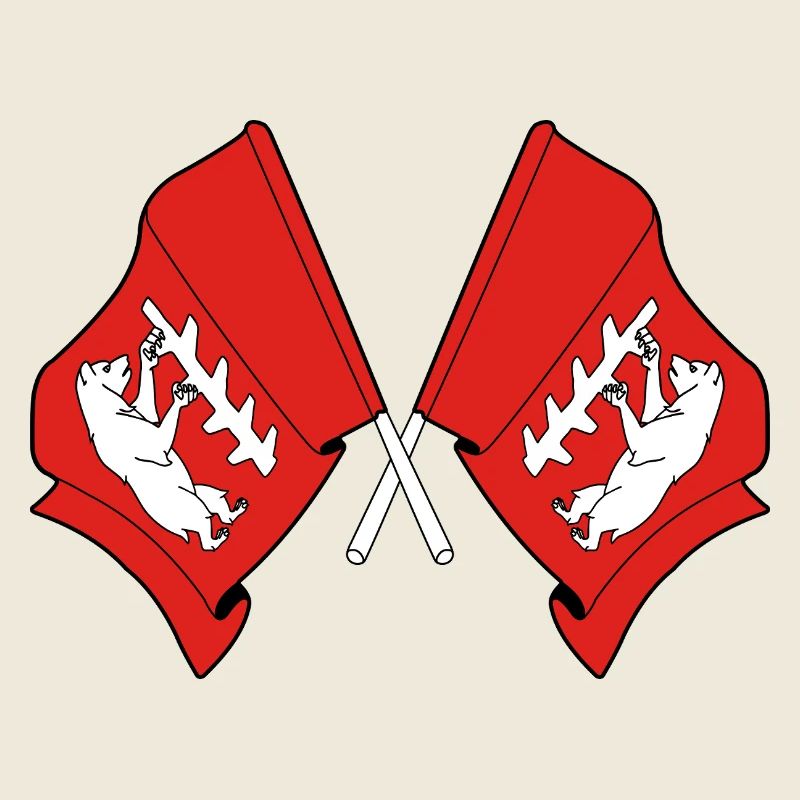 Deux drapeaux croisés du Warwickshire