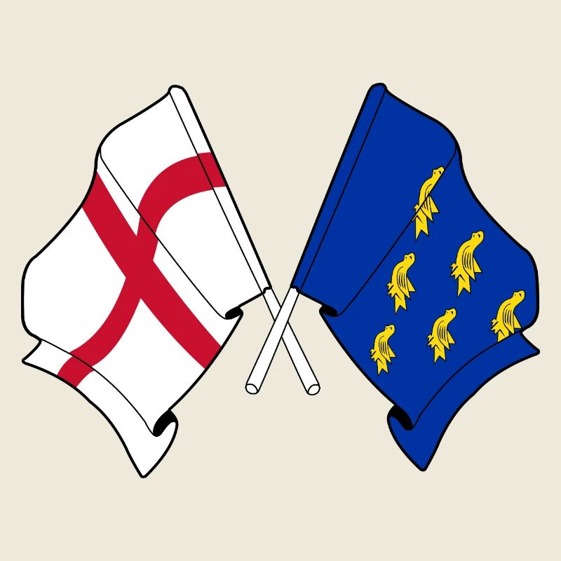 Drapeaux croisés West Sussex & Angleterre
