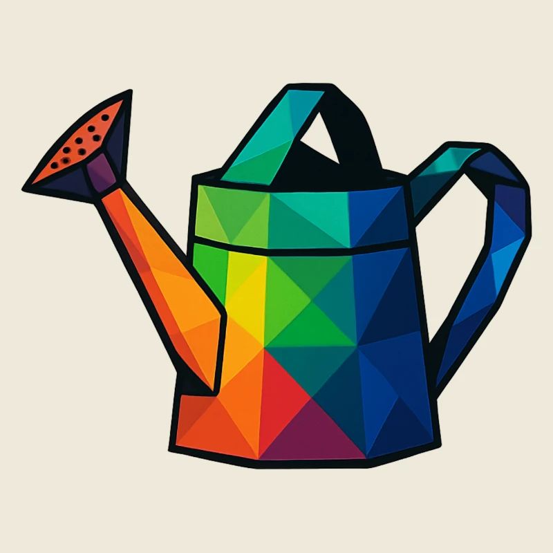 Low Poly Geometric Design Watering Can