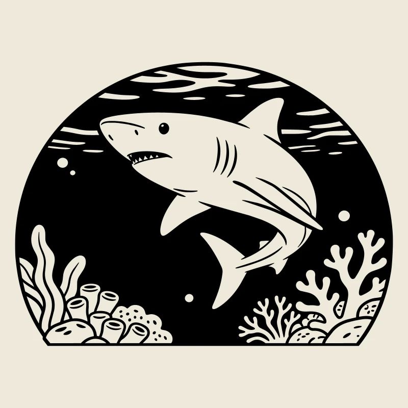 Requin avec corail