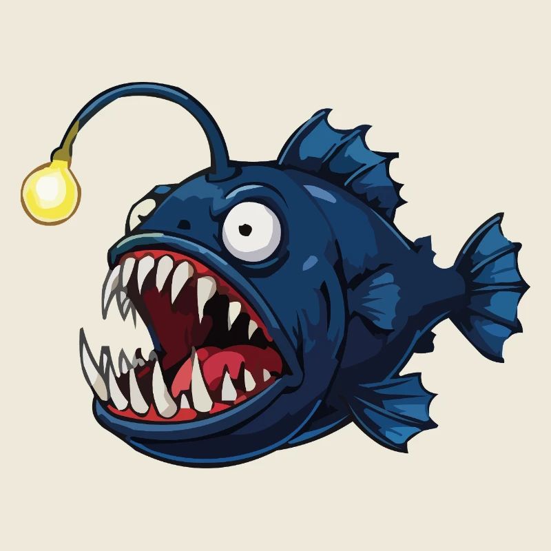Tiefsee-Anglerfisch mit Leuchte