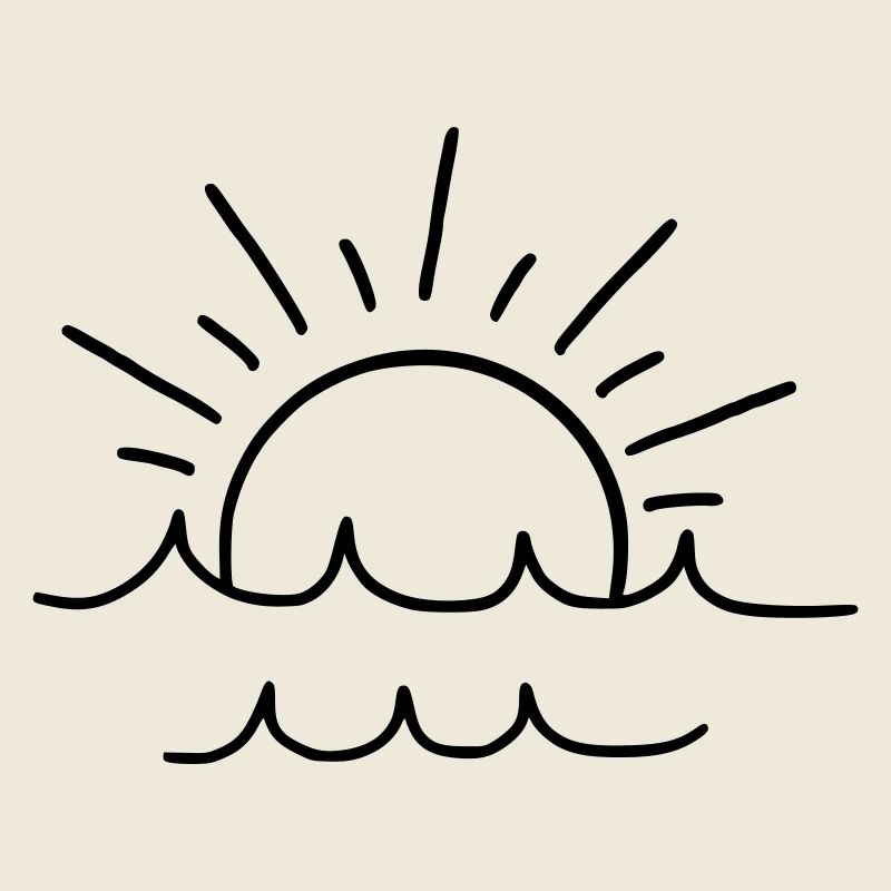 Soleil et vagues