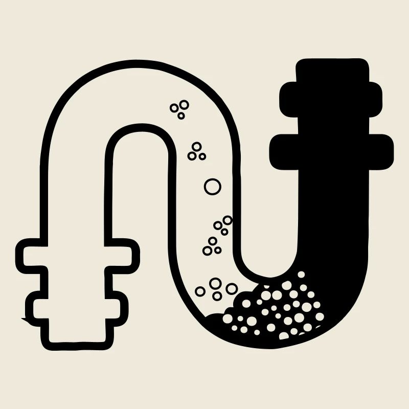 Transparent clogged sewage pipe gooseneck