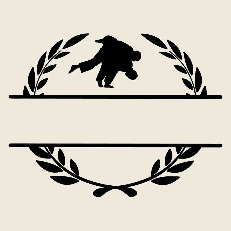 Judo throw in laurel wreath