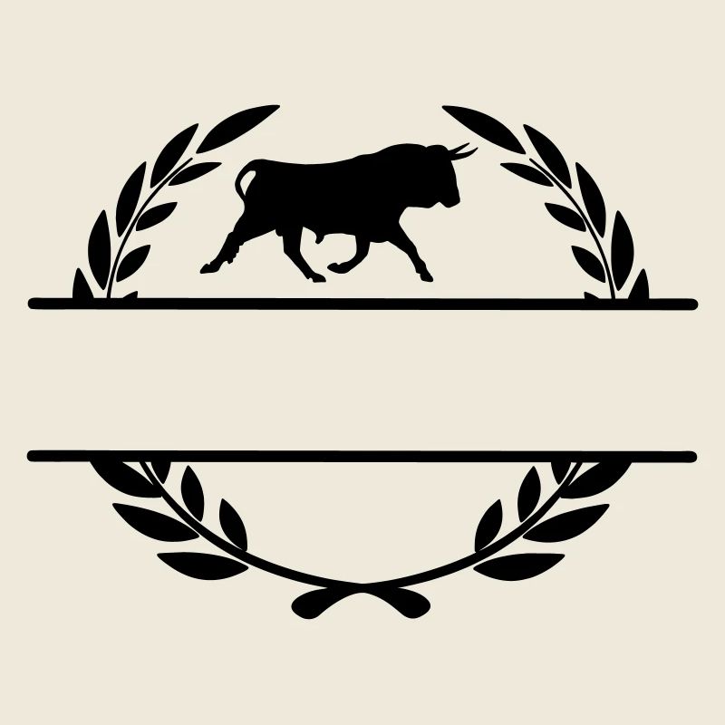 Taureau en monogramme de couronne de laurier