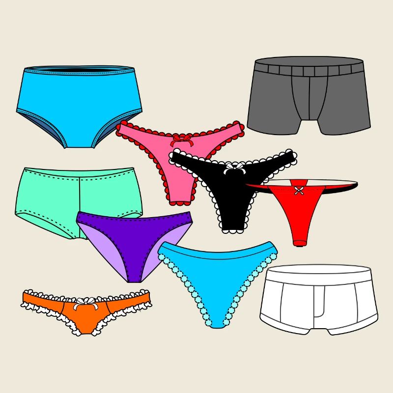 Logo de lingerie avec slips et caleçons