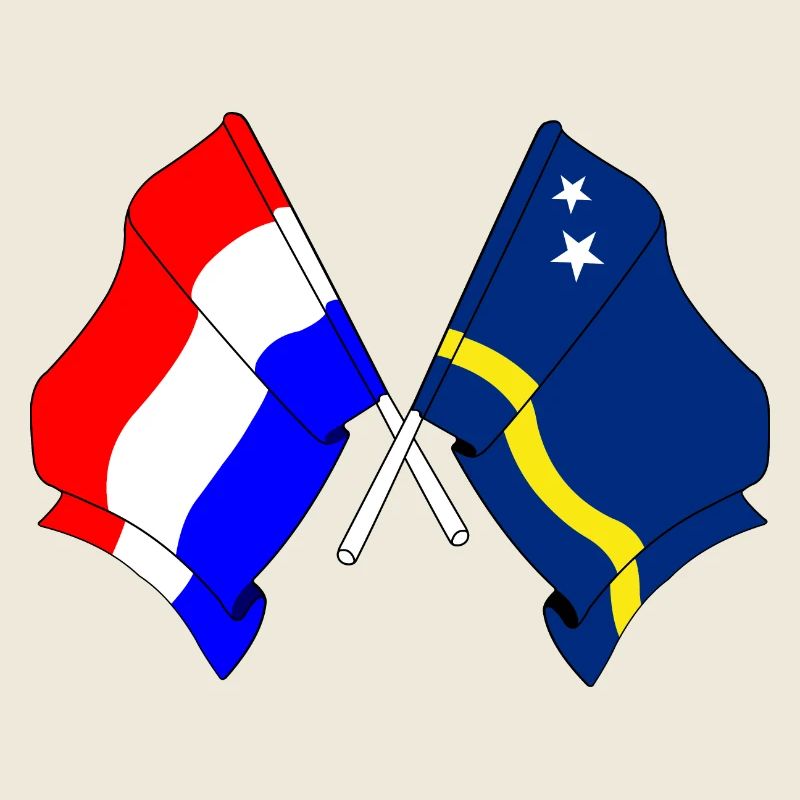 Drapeau des Pays-Bas et drapeau de Curaçao