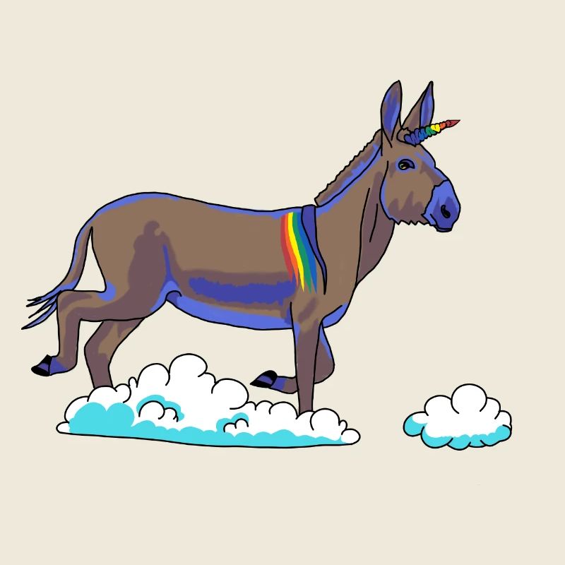 Licorne arc-en-ciel sur nuages