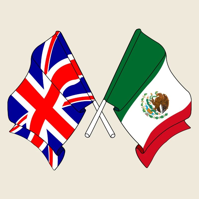 Drapeau de l’Angleterre, drapeau du Mexique