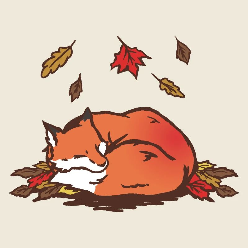 Illustration de renard d’automne tranquille