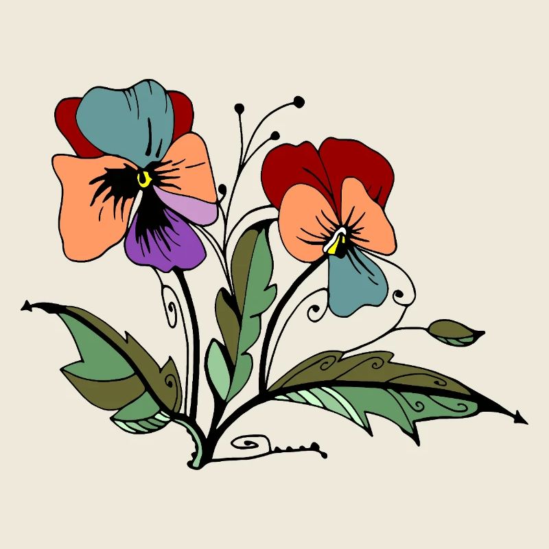 Bee Flowers on a Black Background
