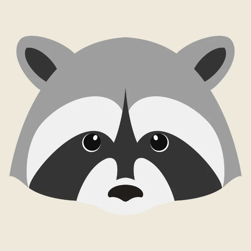 Minimalistisches Waschbär-Design