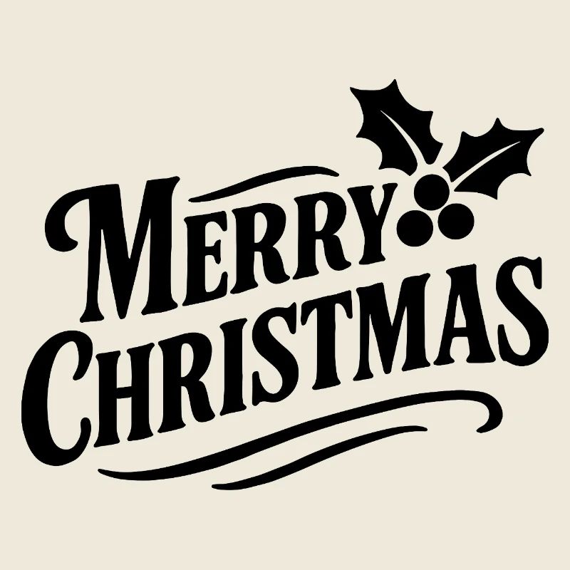 Merry Christmas mit Stechpalmenblättern
