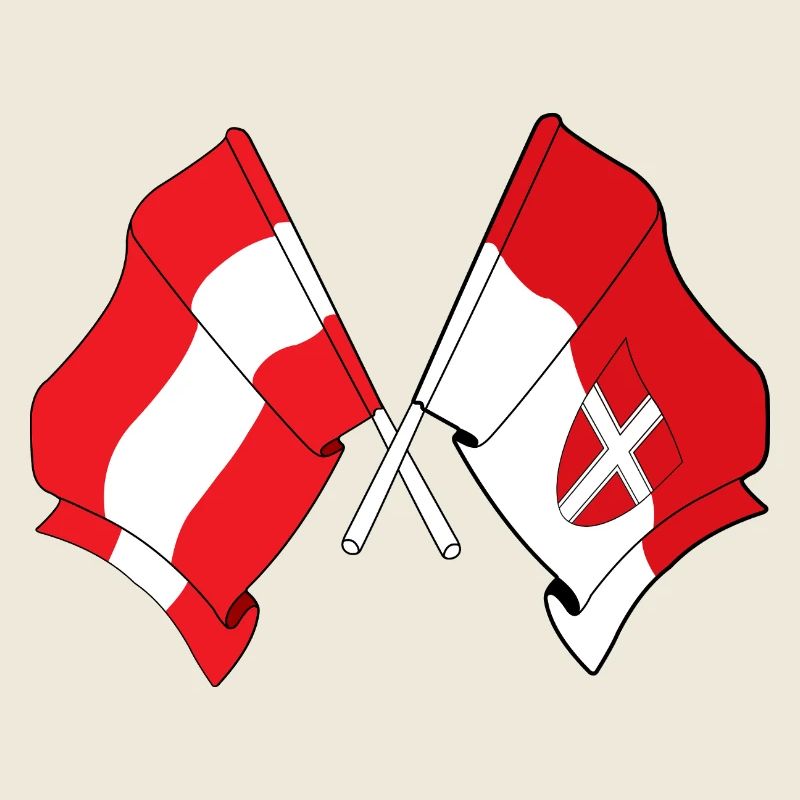 Drapeaux croisés Autriche & Vienne