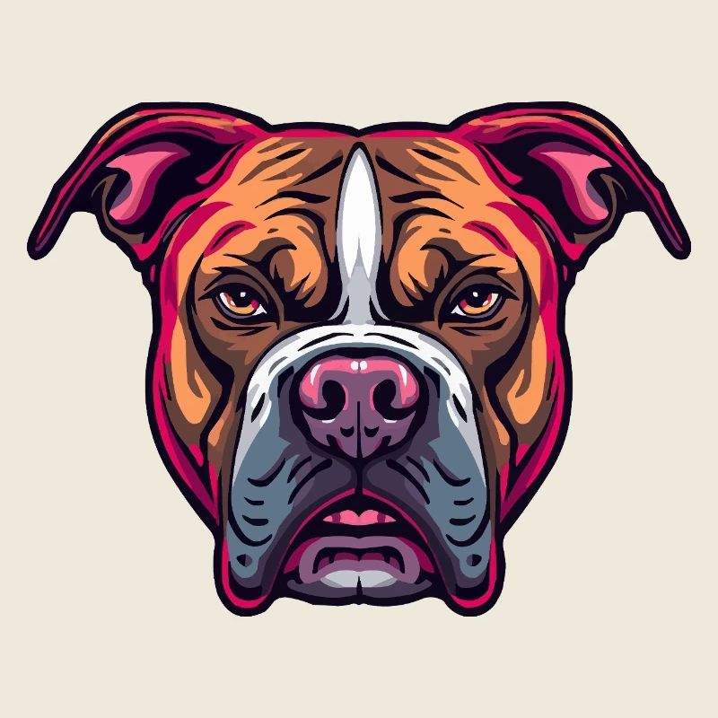 Illustration de tête de bouledogue néon