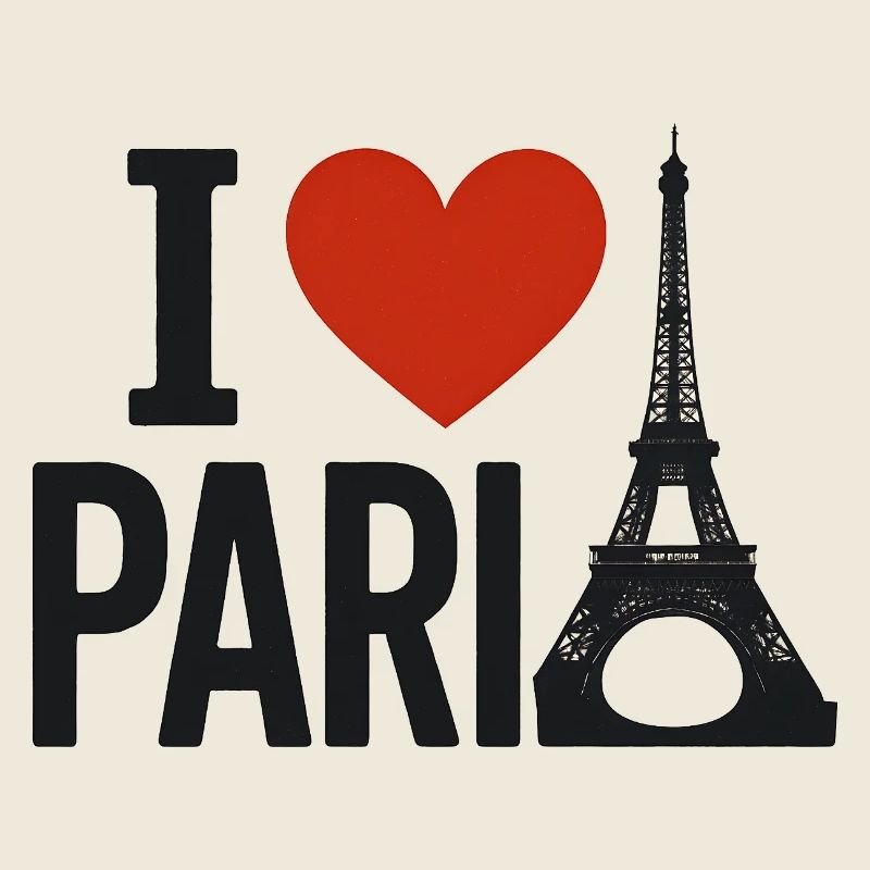 J'aime Paris Cœur et Tour Eiffel