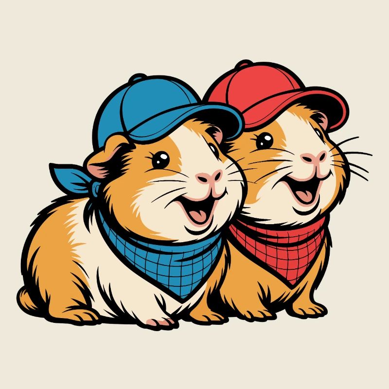 Amis cochons d’Inde mignons – Motif drôle d’animal