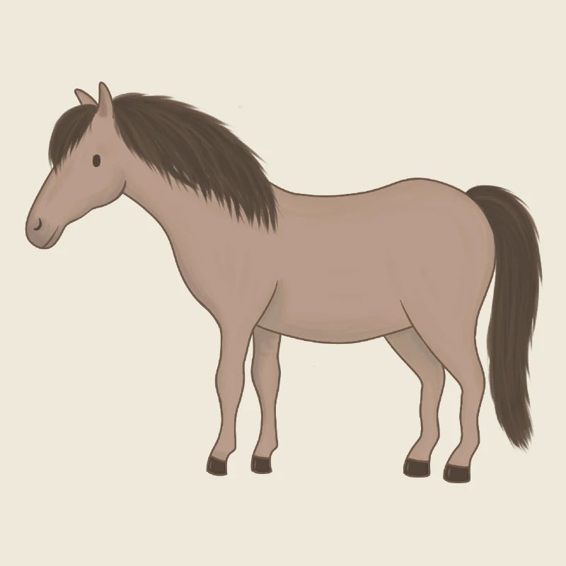 Cheval beige à la crinière foncée
