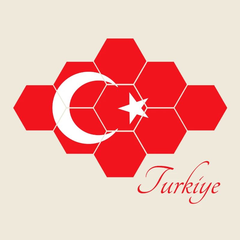 Türkische Flagge Hexagon-Pattern Türkei Turkey 