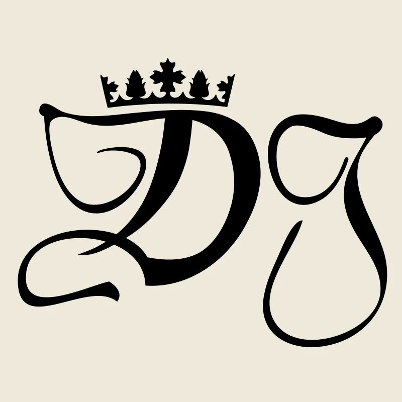 DJ-disc-jockey -monogramme avec la couronne