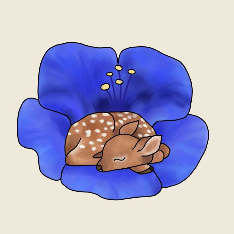 Cerf en fleur