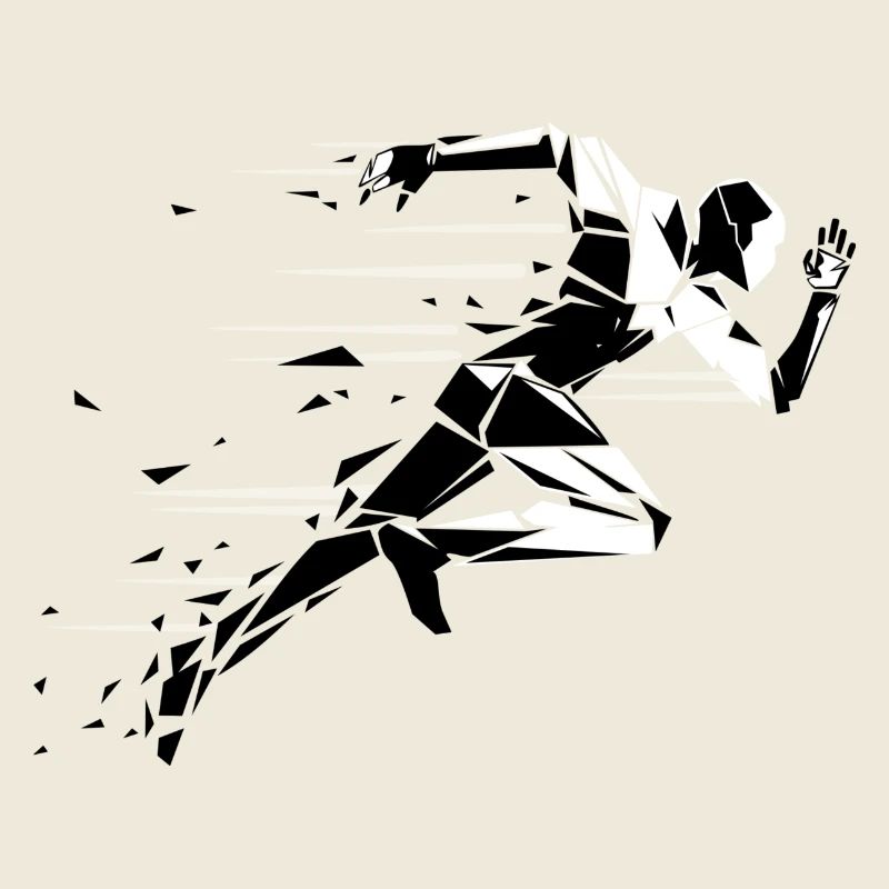 running man noir et blanc