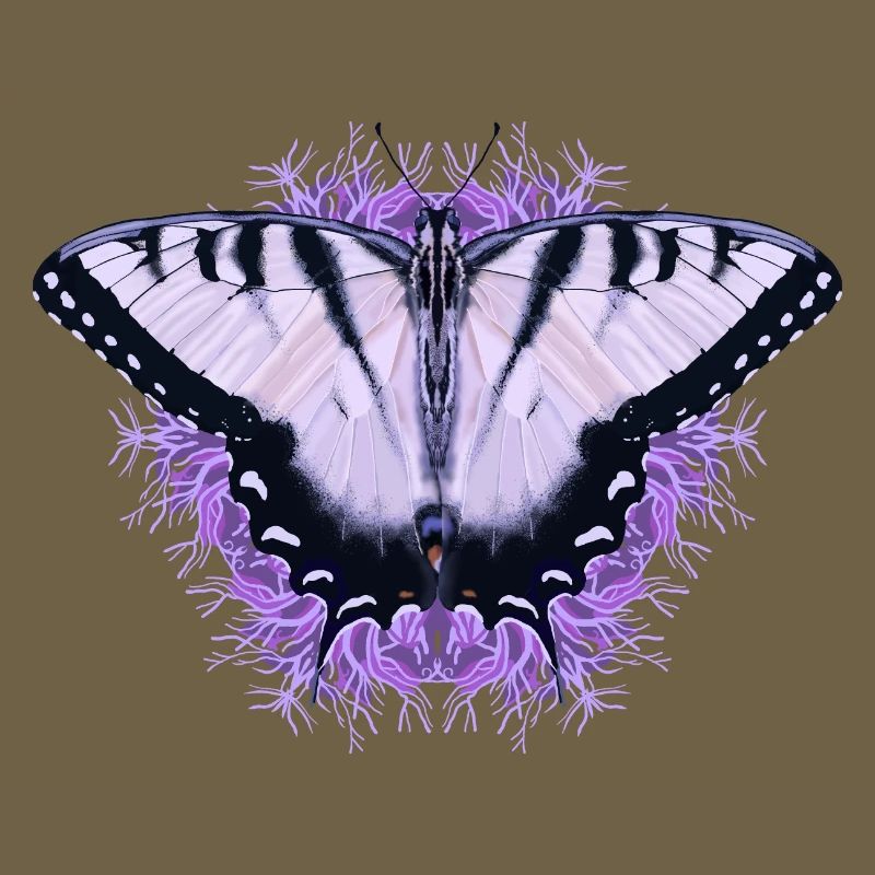Papillon blanc à fleur pourpre