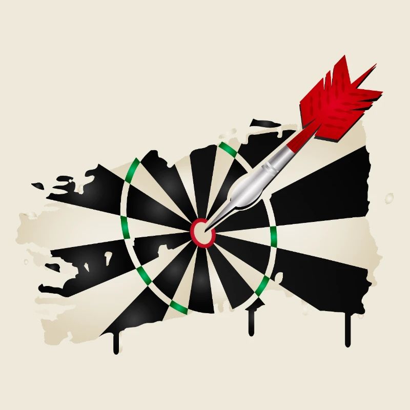 Dartscheibe im Graffiti-Stil mit Treffer