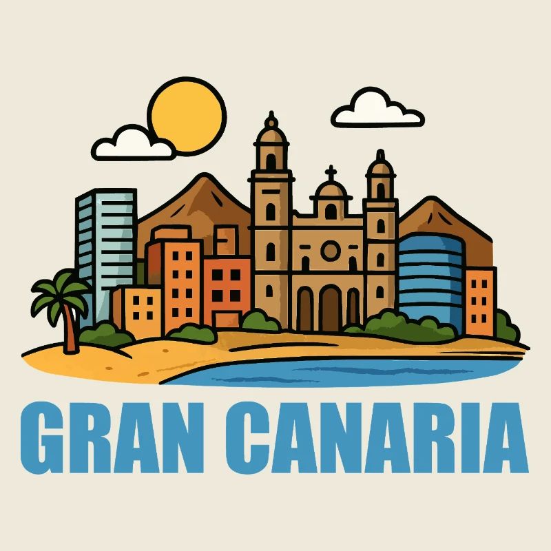 Paysage urbain coloré de Gran Canaria