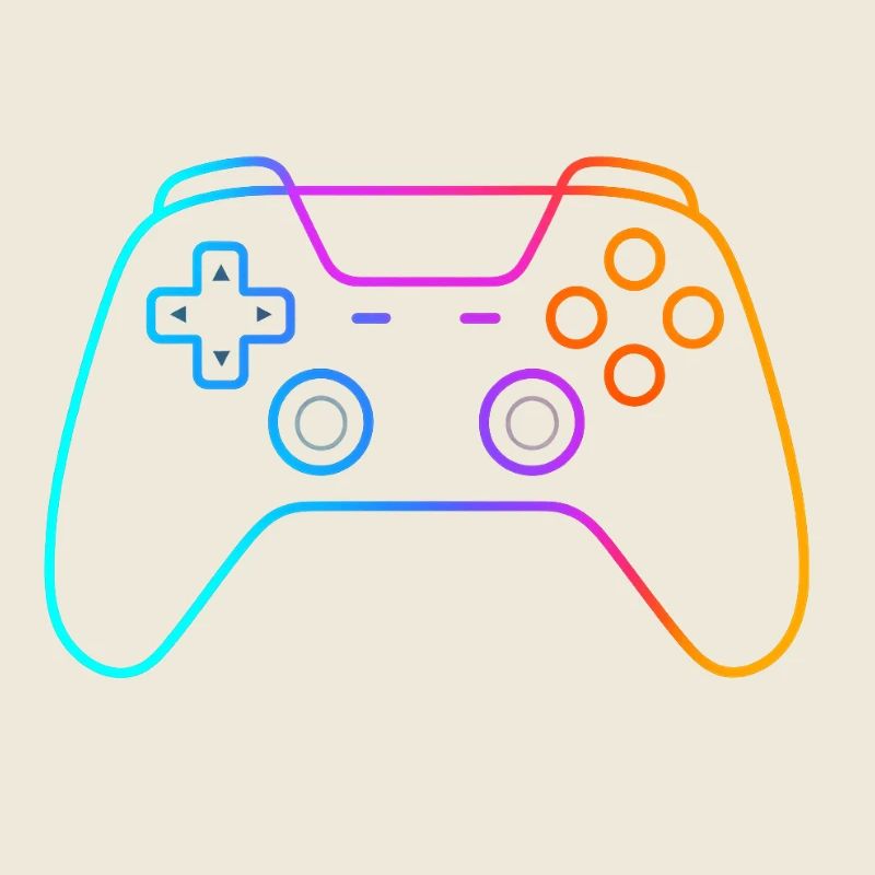 Manette de jeu néon - Motif de manette coloré