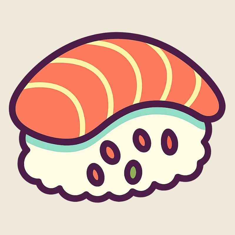 Pop Art Salmon Nigiri on Rice